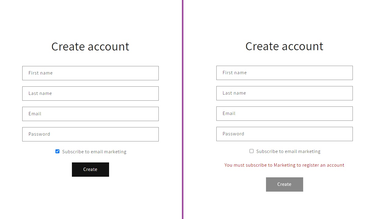 "Accepts Marketing" checkbox in Shopify registration form