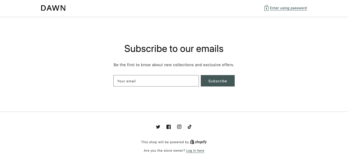 Set Password Protection on Shopify store