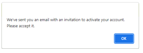 Froonze invitation message to activate account