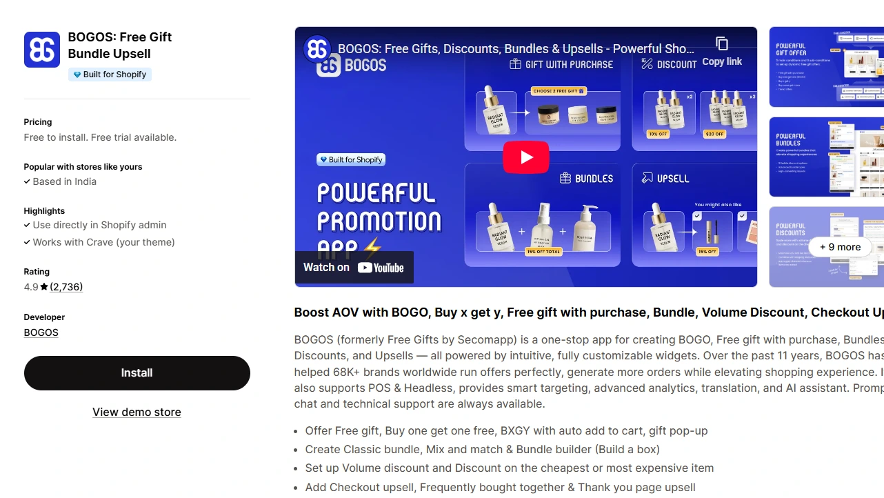 Presentation image of BOGOS app for Shopify