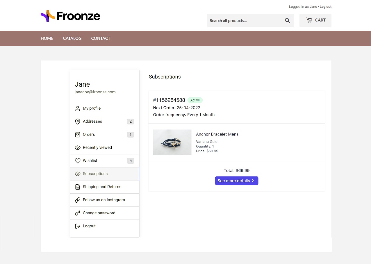 Integration Froonze with Appstle Subscriptions