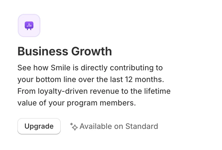 Screenshot: Business Growth dashboard: available on Standard.