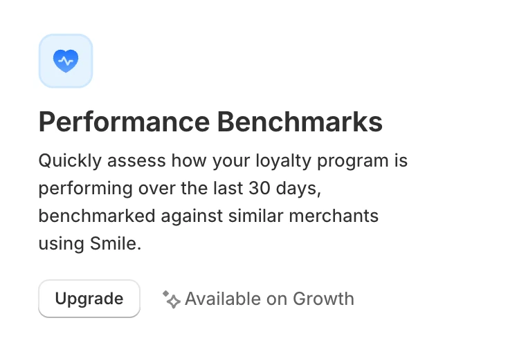 Screenshot: Performance Benchmarks dashboard: available on Growth.