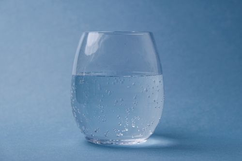 Clarity Water Glass with Sparkling Water