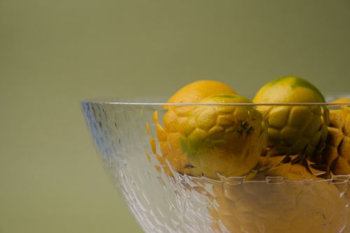 Hammered Large and Small Bowl with Lemons
