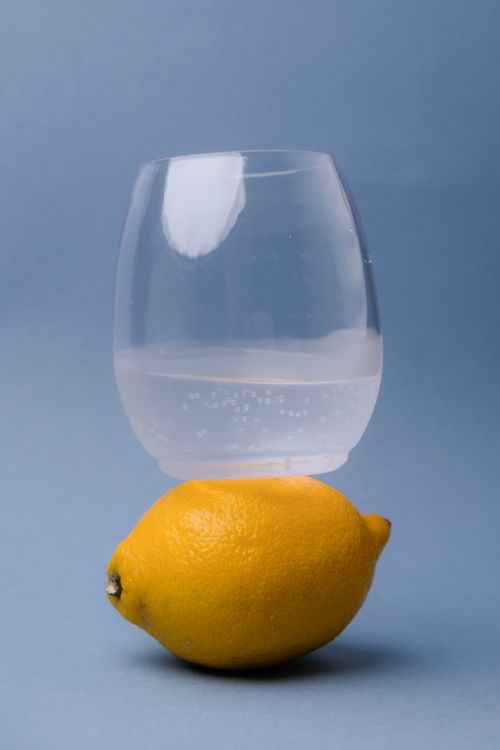 Clarity Water Glass with Lemon