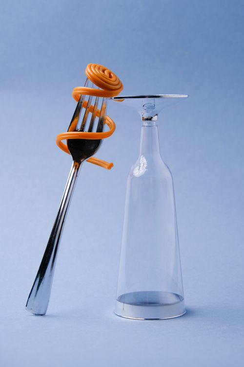 Silver Line Champagne Glass with fork