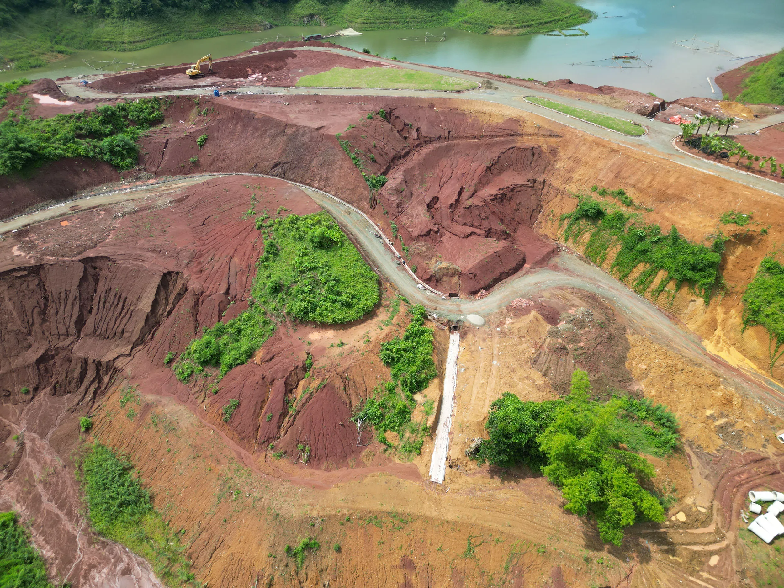 Drone view of the Cao Phong landscape, Hoa Binh Province, Vietnam