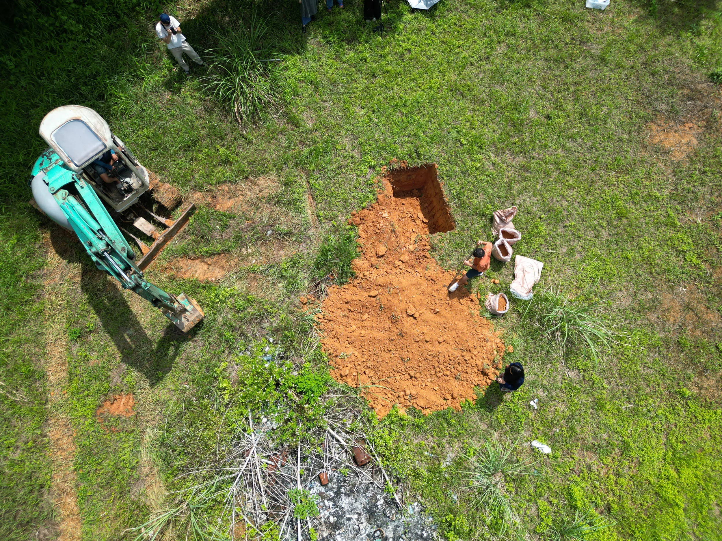 Drone photograph of the Cao Phong site terrain from above