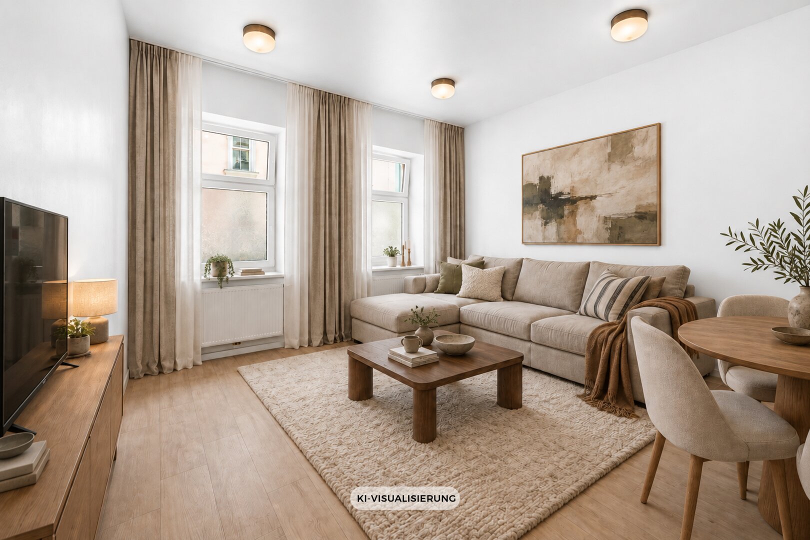 Wohnzimmer, KI Visualisierung