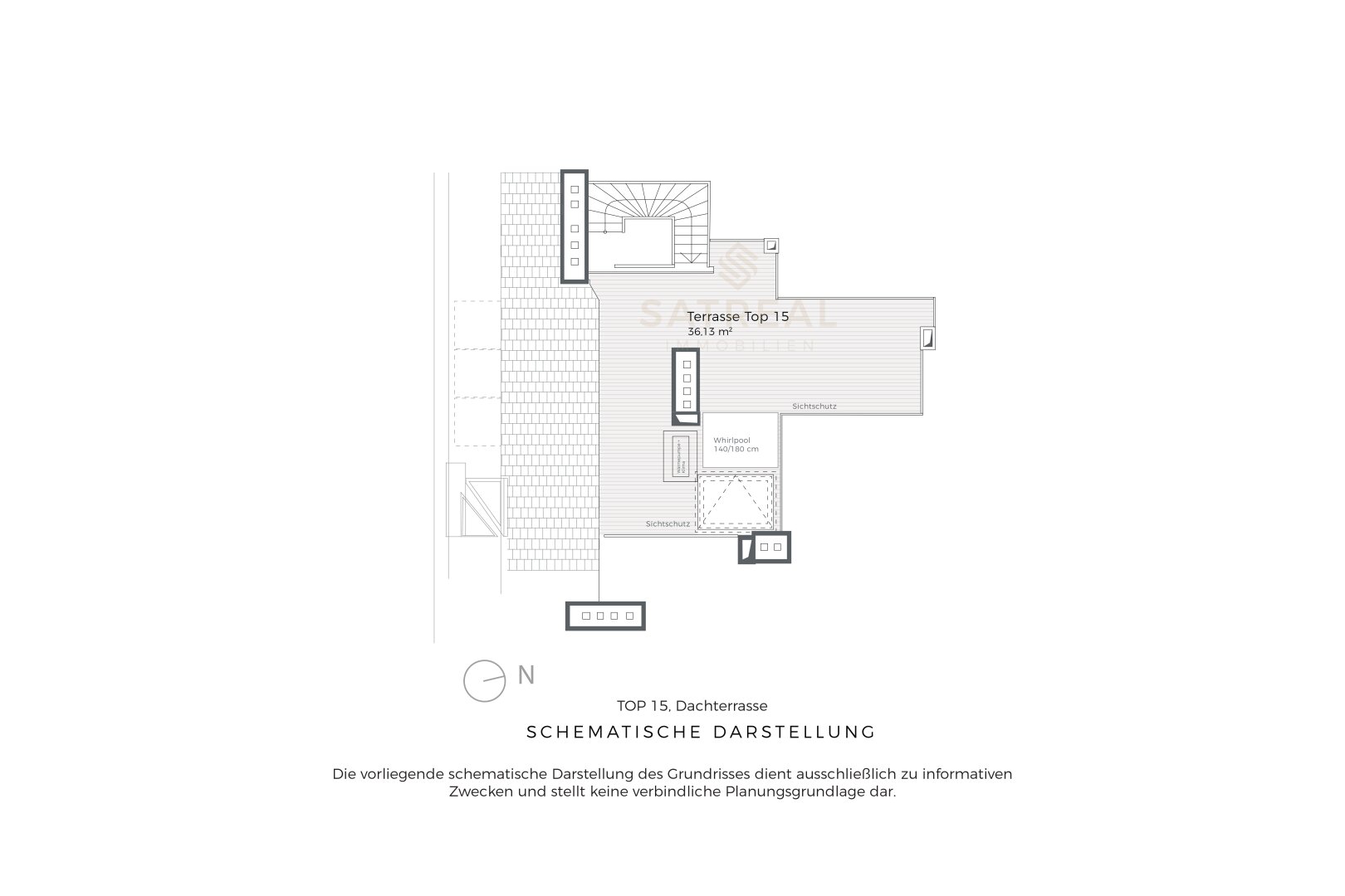 Grundriss Top 15, schematische Darstellung