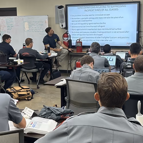 An example of commercial fire safety training.