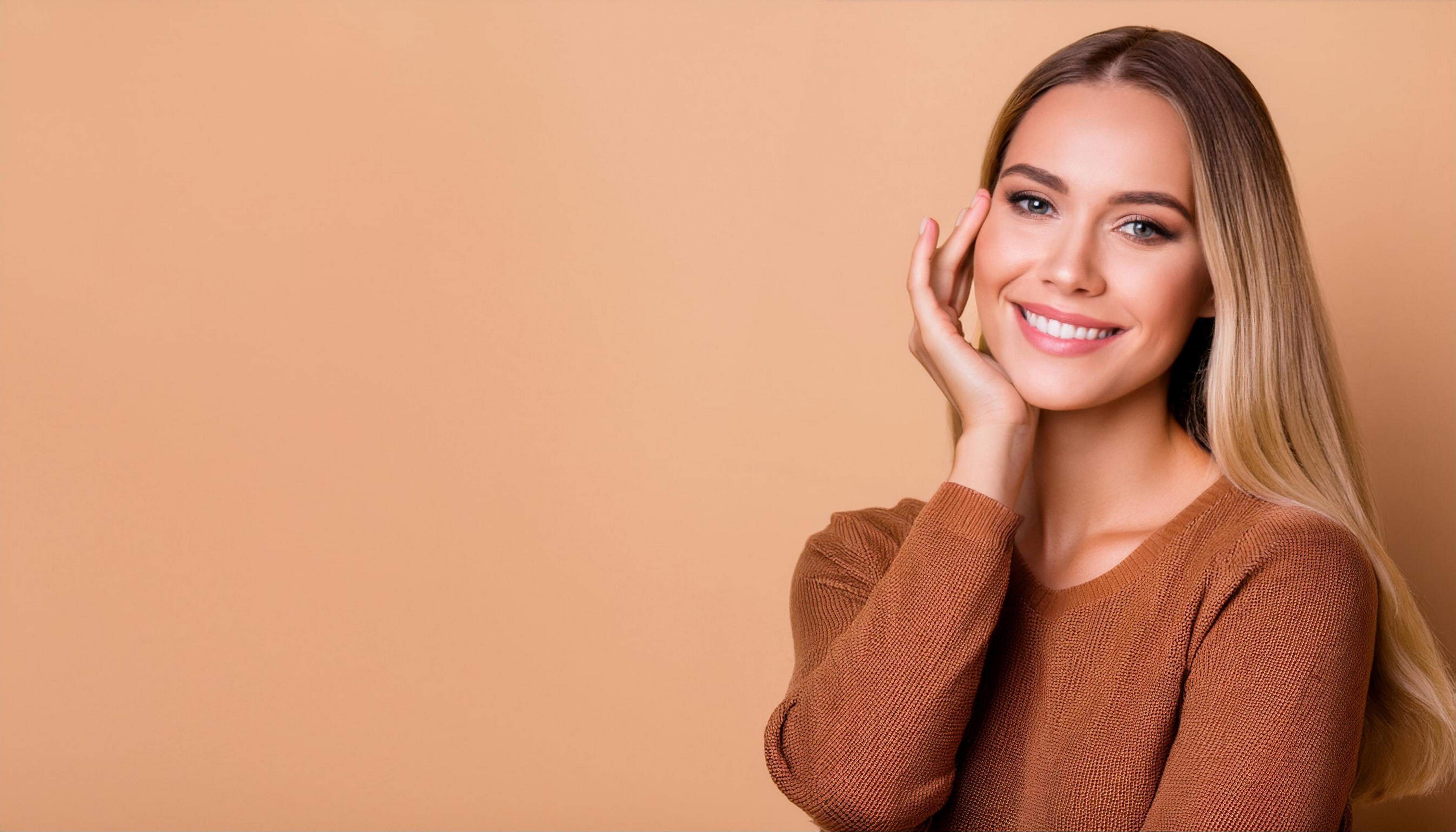 Smiling woman with healthy skin
