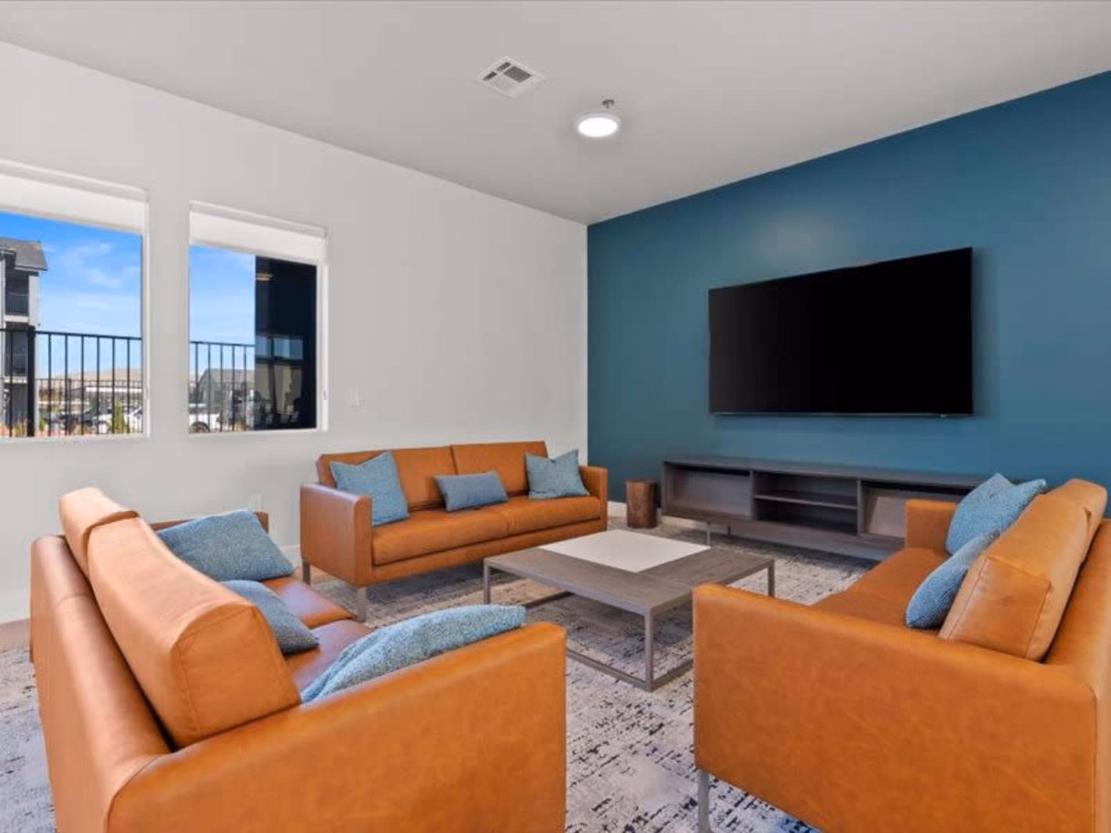 Residents lounge with sofas and tv