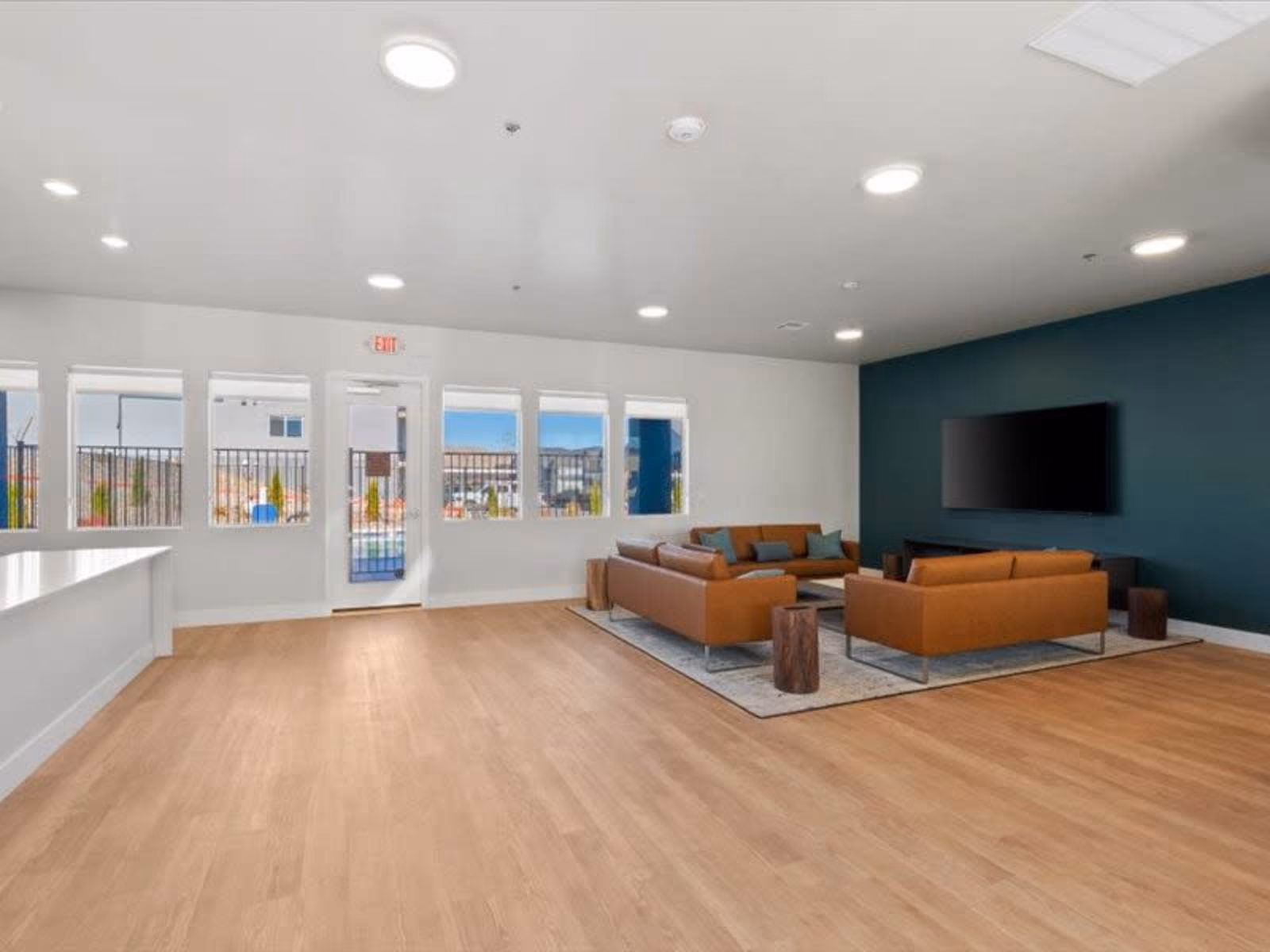 Residents lounge with sofas and tv