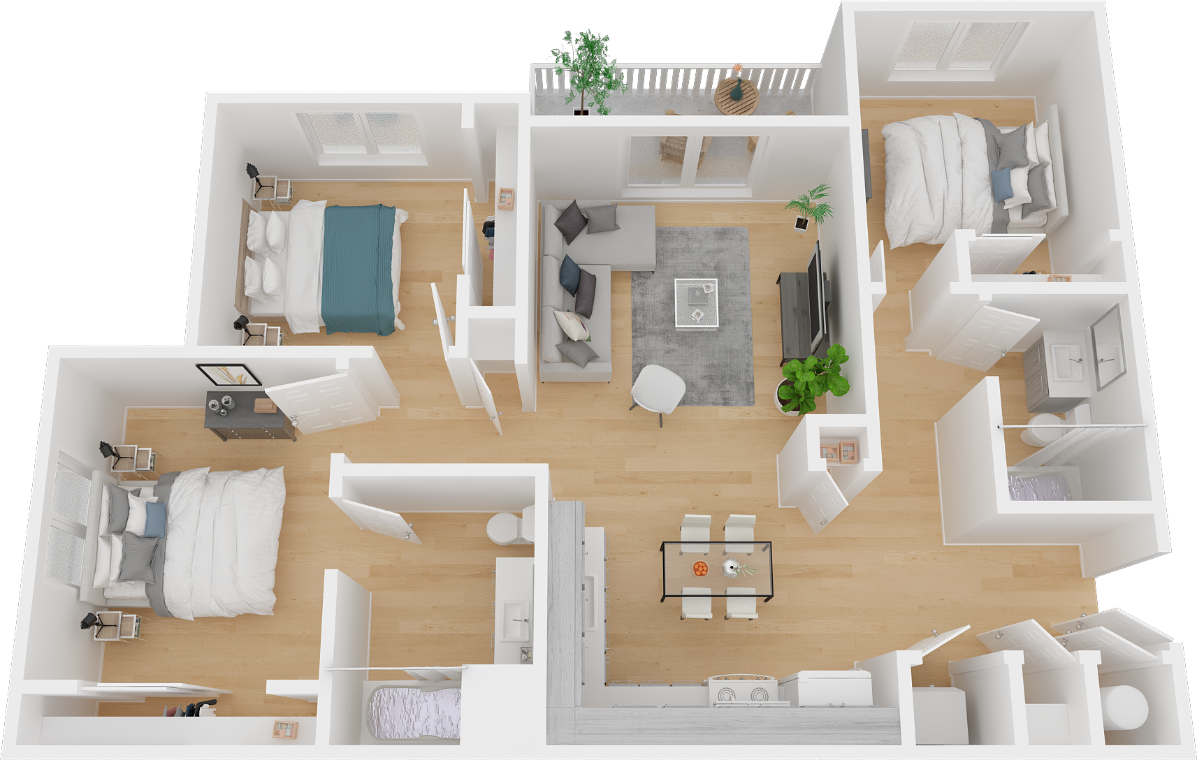 3BD, 2BTH 50%