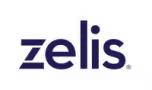 The word 'zelis' in lowercase letters with a bold, dark blue font on a black background.