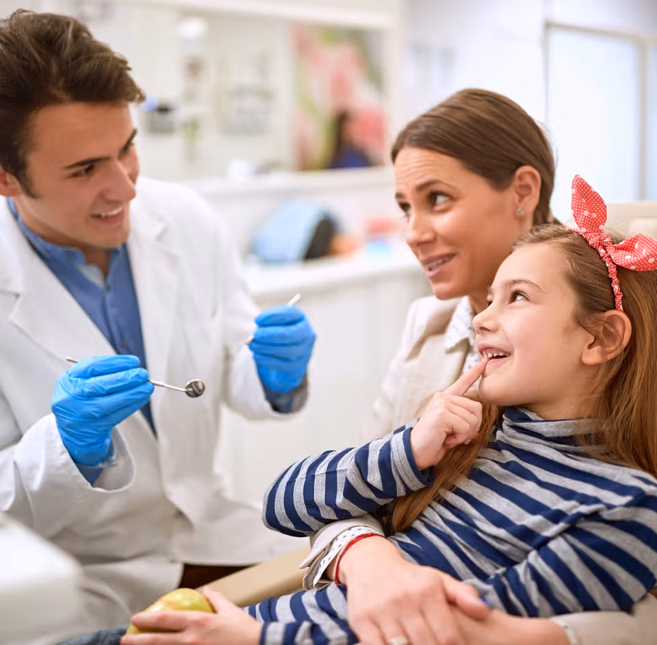 Child receiving restorative dental care