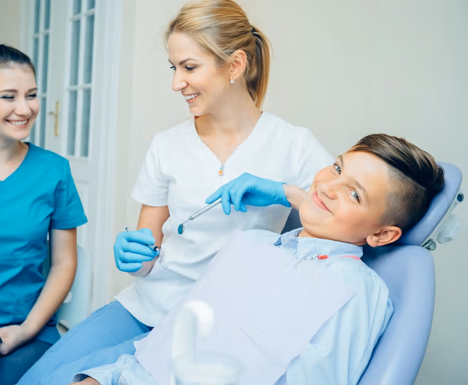 Child receiving preventive pediatric dental care