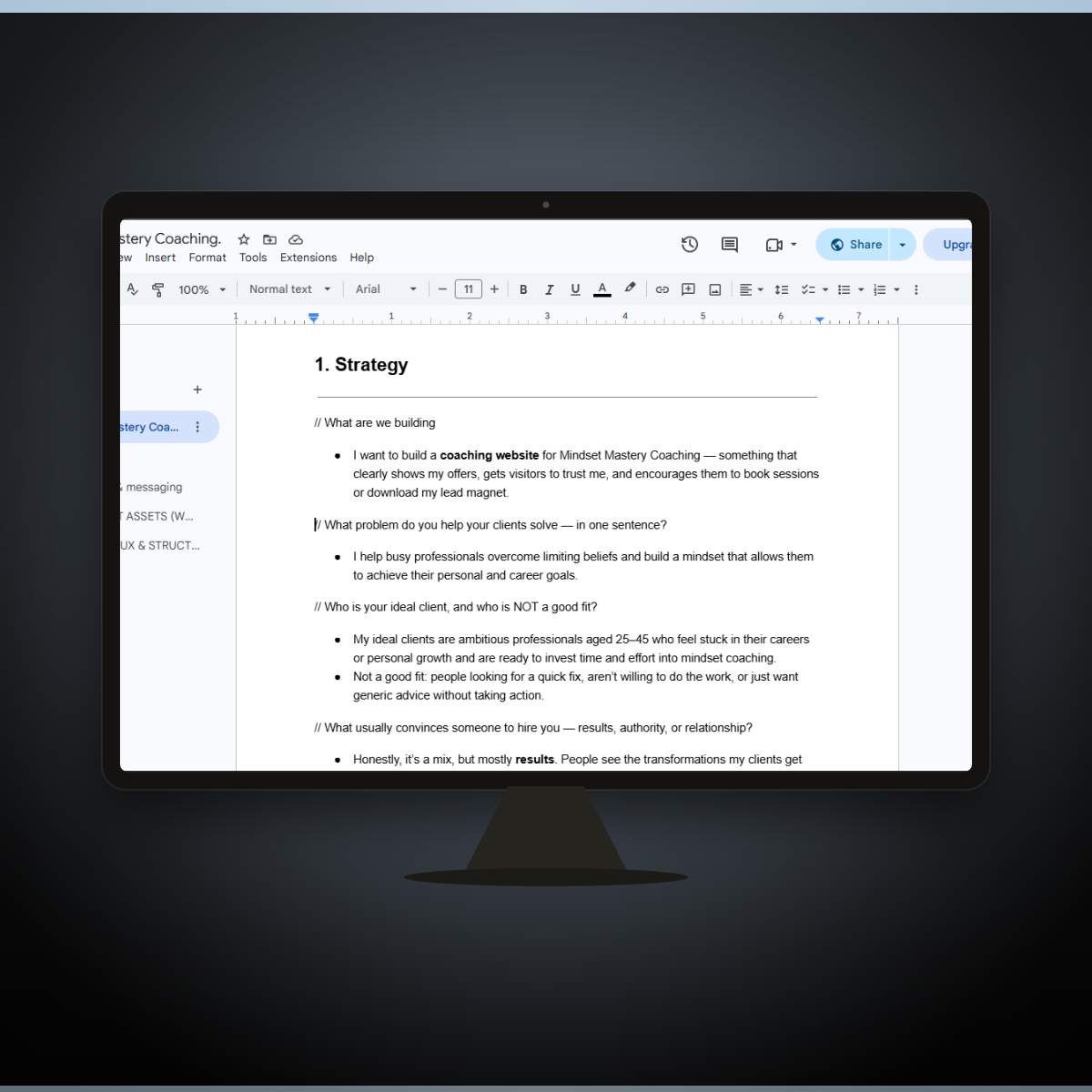 User or stakeholder evidence