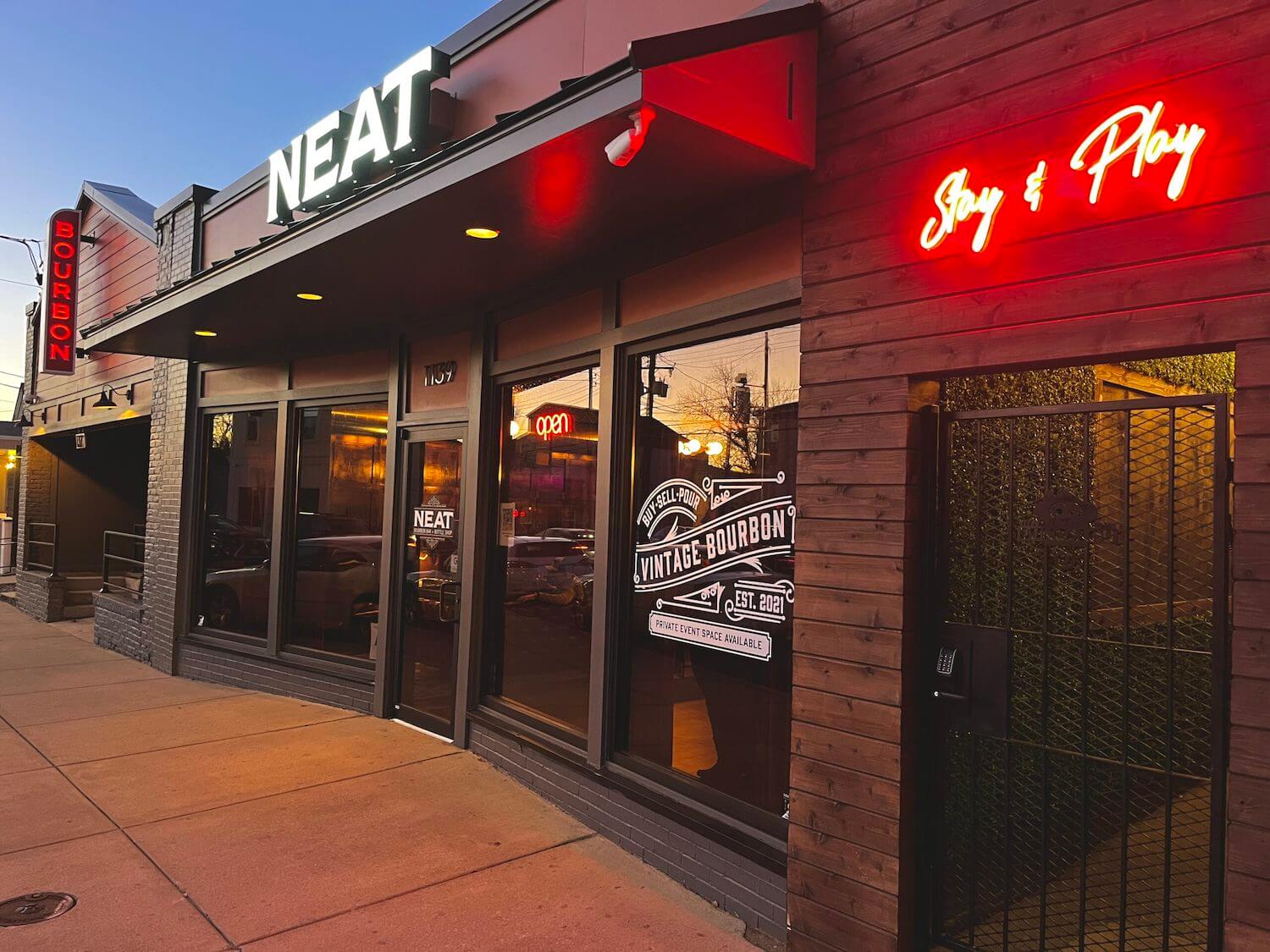 Neat Bourbon Bar & Bottle Shop in The Highlands, Louisville – exterior