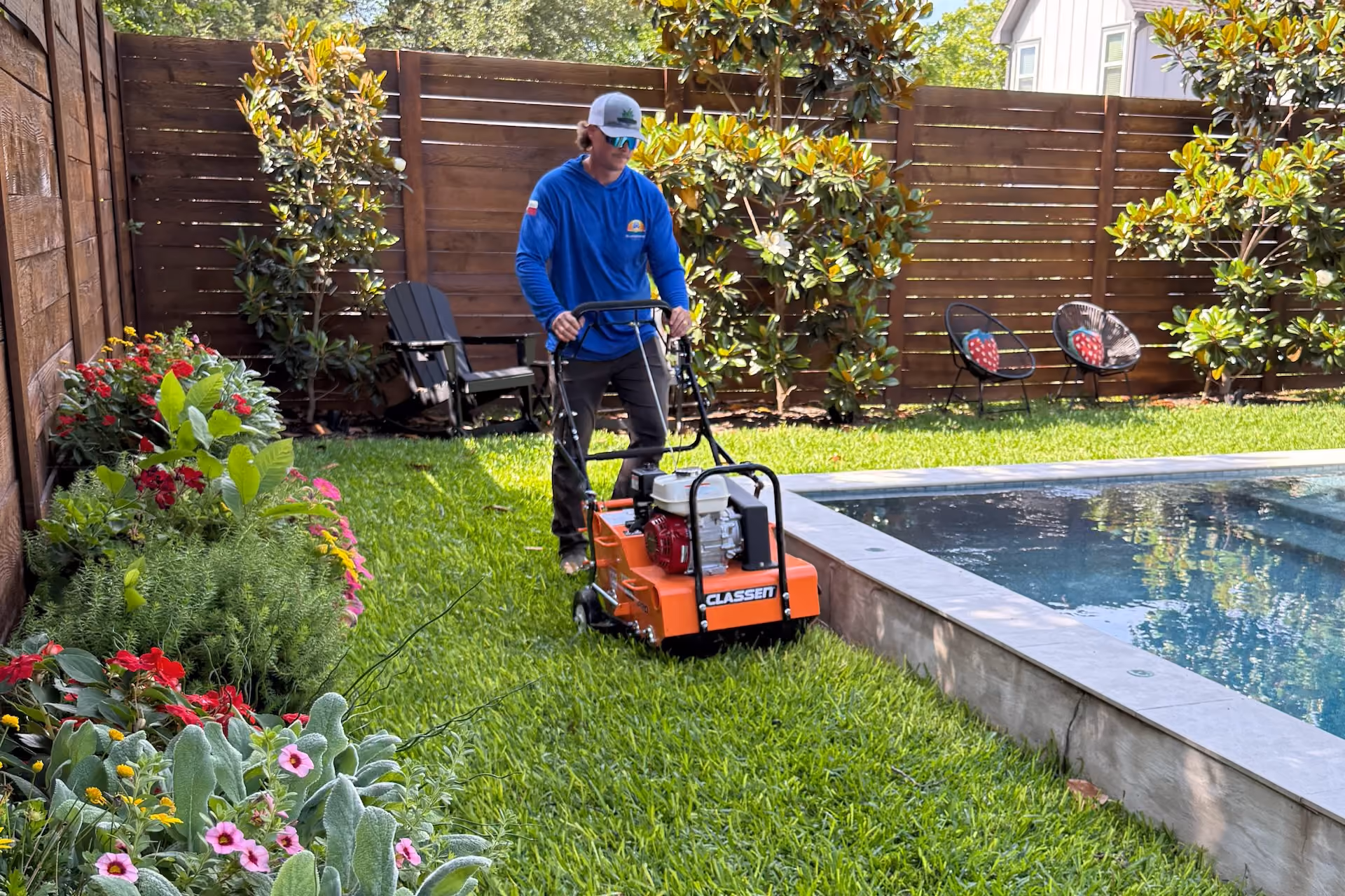 Core aeration service for thicker healthier grass in Leander, Texas