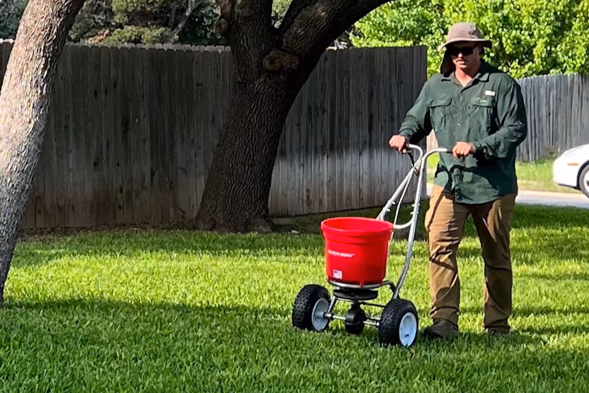Professional fertilizer treatments for healthy lawns in Liberty Hill, Texas