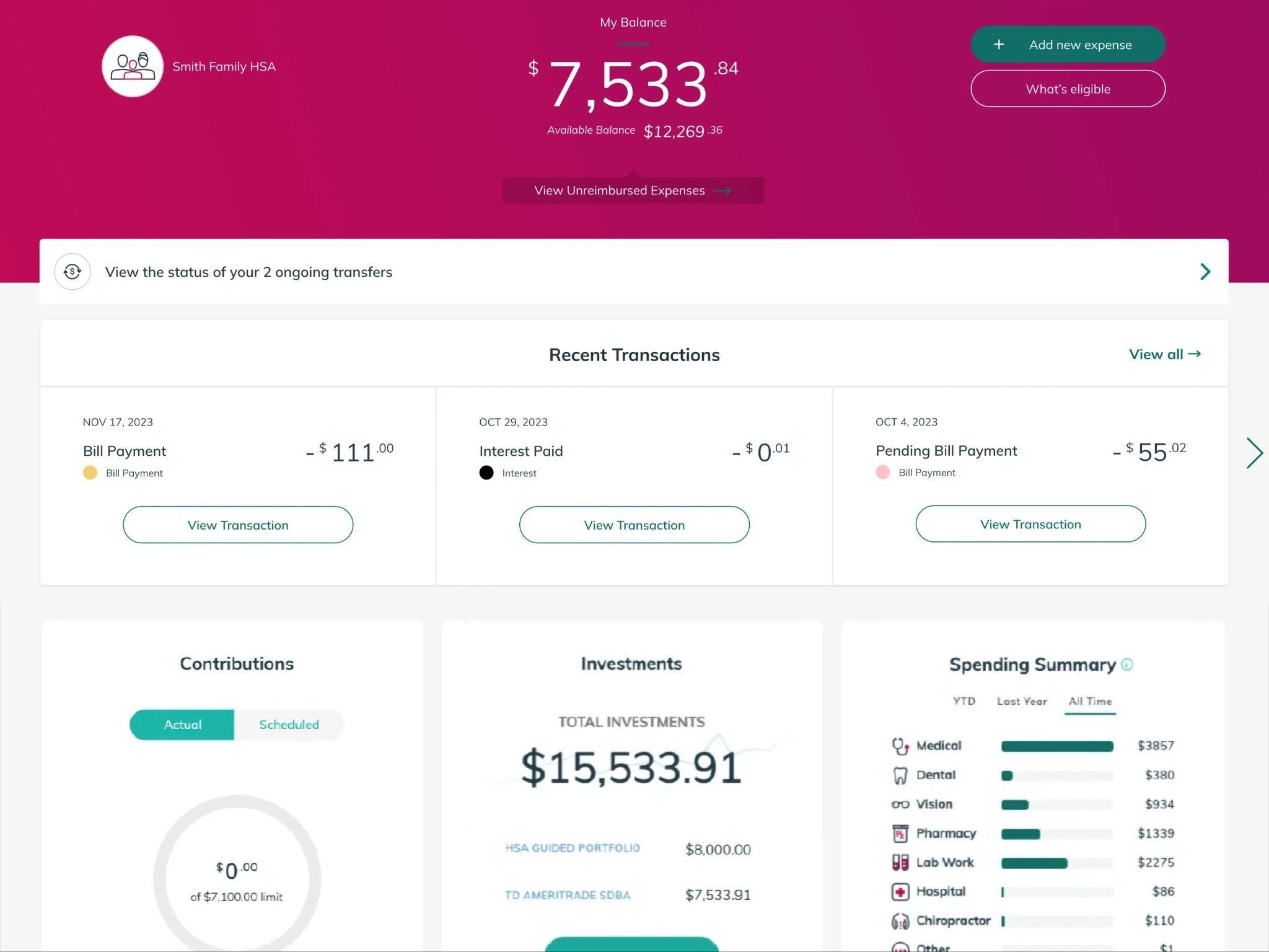 Lively HSA dashboard
