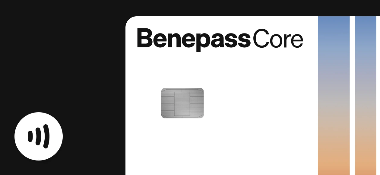 Benepass app Accounts screen showing a Wallet with $24.38 available to transfer