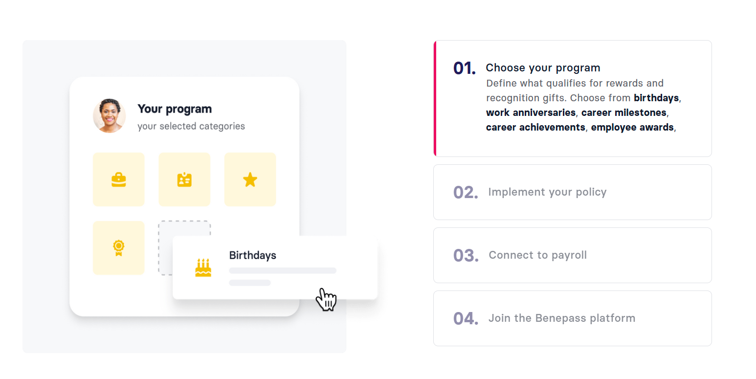 Steps to sign up for Benepass Rewards and Recognition