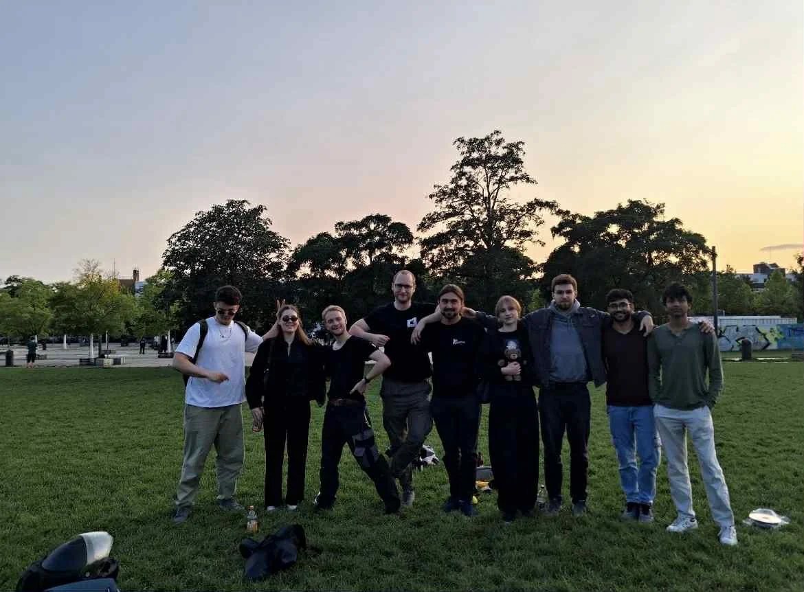 Team meeting in the park
