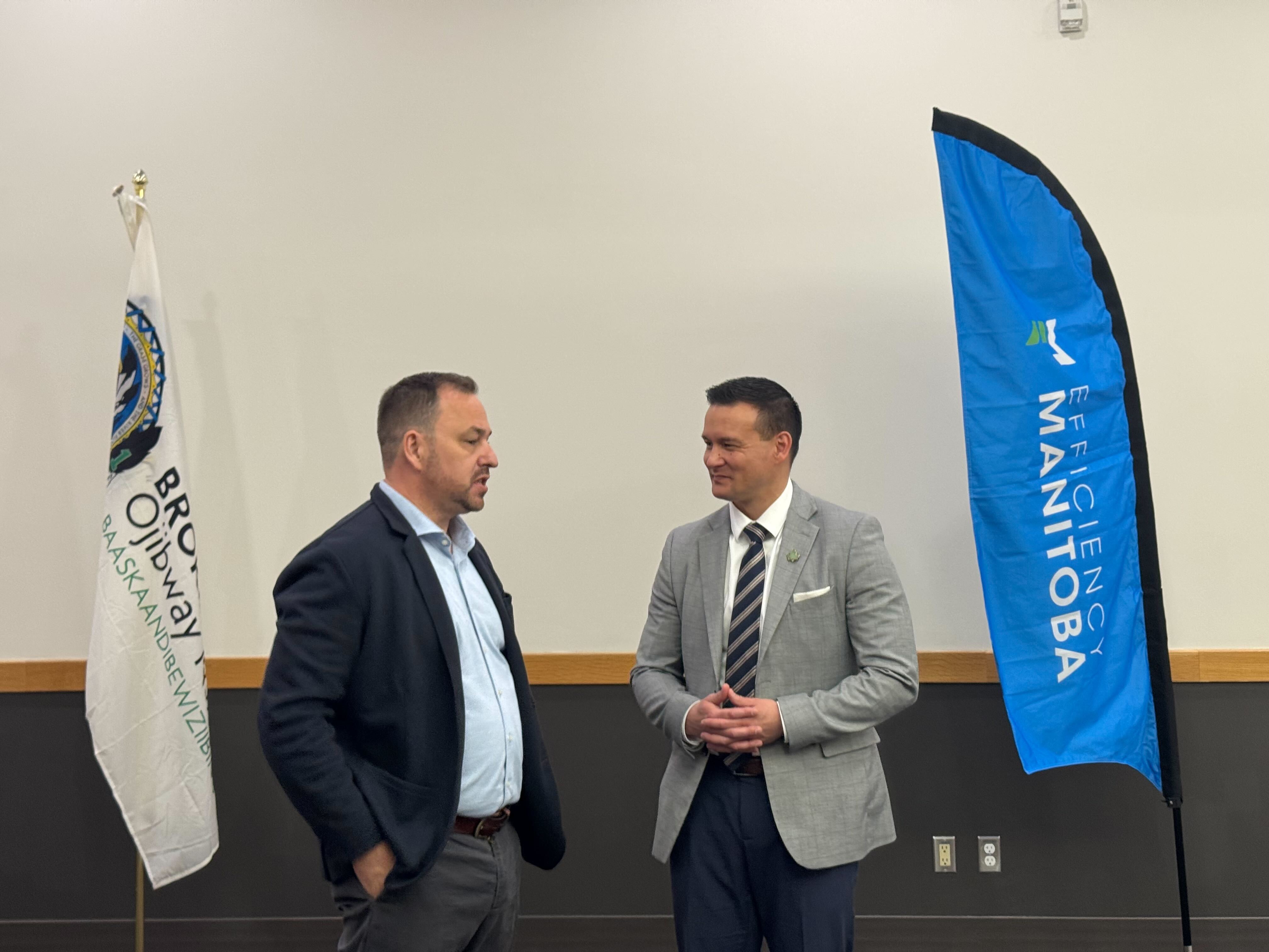 Jeff Cyr and Minister speak at press conference