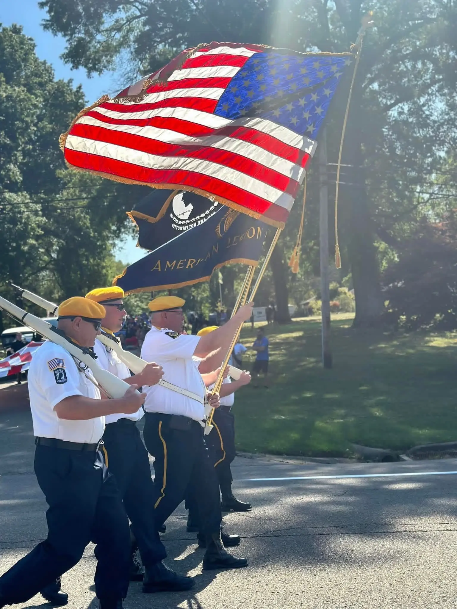 military and color guard for front of parade