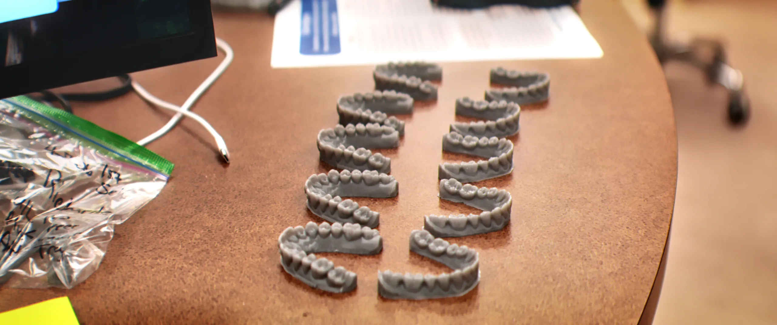 Orthodontic dental models arranged on a DesignWise worktable