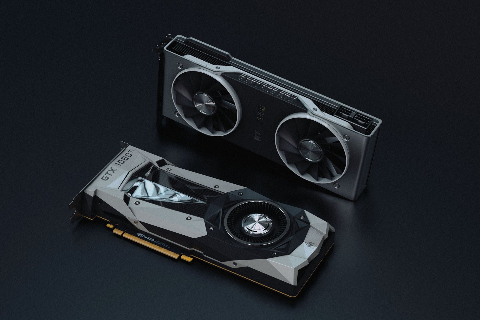 Uma visão aproximada de unidades de GPU modernas, ideal para visuais de jogos e tecnologia.