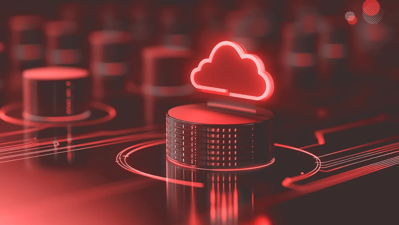 A imagem mostra um ícone de nuvem iluminado sobre uma estrutura circular, simbolizando um sistema de backup imutável. Esse conceito é crucial na proteção contra ransomware, pois garante que os dados armazenados não possam ser alterados ou deletados, oferecendo uma camada extra de segurança contra ataques e garantindo a integridade das informações em ambientes de armazenamento em nuvem.