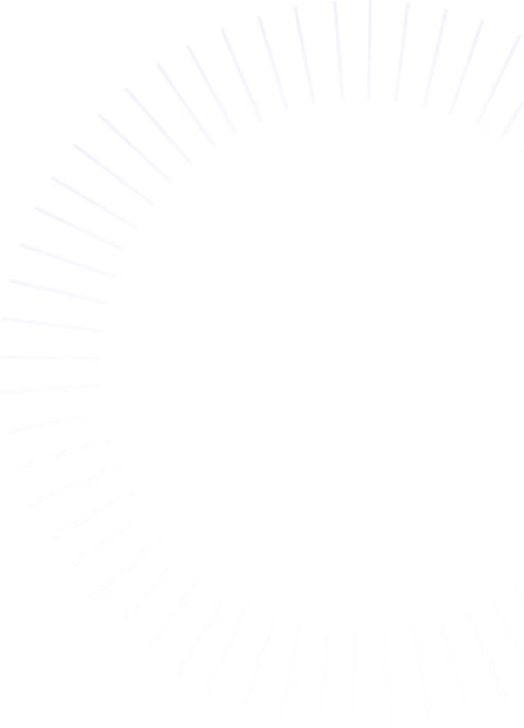 Circular pattern made of evenly spaced vertical purple lines radiating outward on a transparent background.