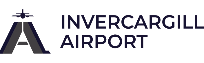 Invercargill Airport logo with stylized letter A and airplane shape.