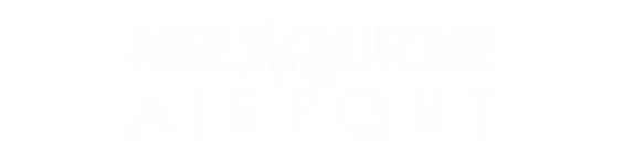 White text logo reading 'Melbourne Airport' on a transparent background.