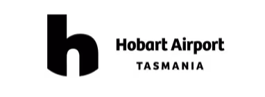 Logo of Hobart Airport featuring a stylized letter H and the text Hobart Airport Australia.