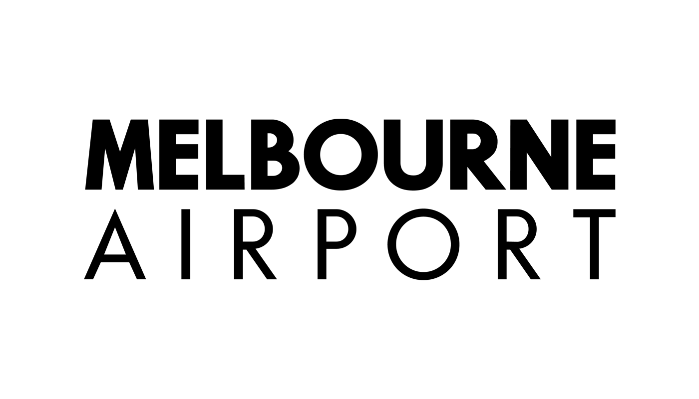 Melbourne Airport wordmark logo with bold uppercase MELBOURNE and lighter uppercase AIRPORT text.