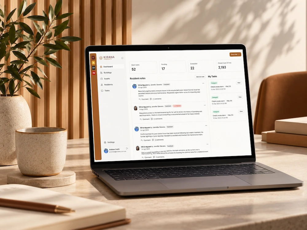 A centralised property management platform built to streamline operations, maintenance, communication and task management.