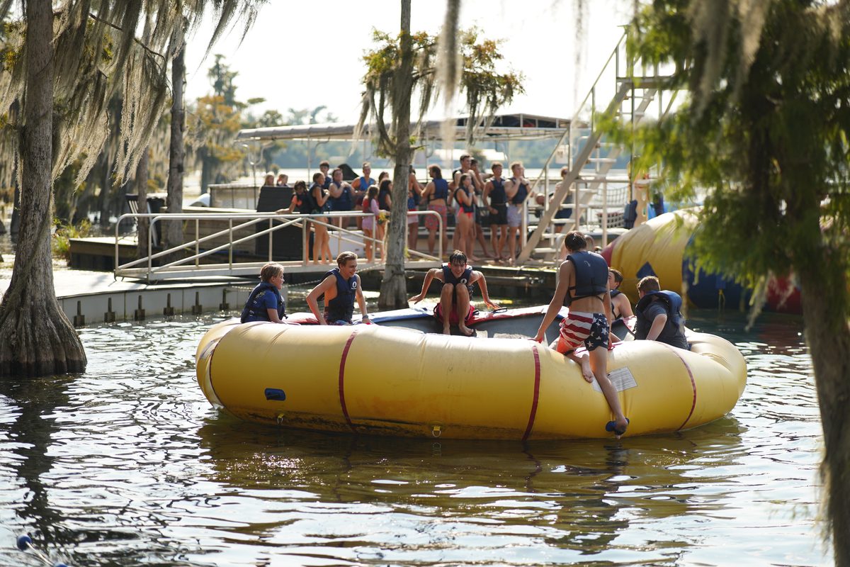 Students at the river during Vertical Reality