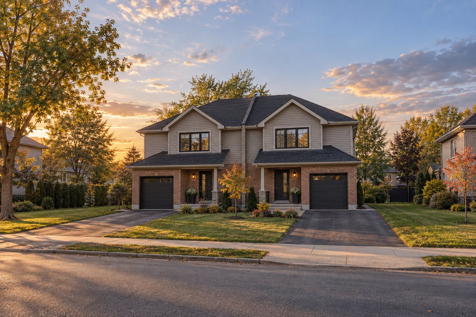 Semi-detached home with two driveways