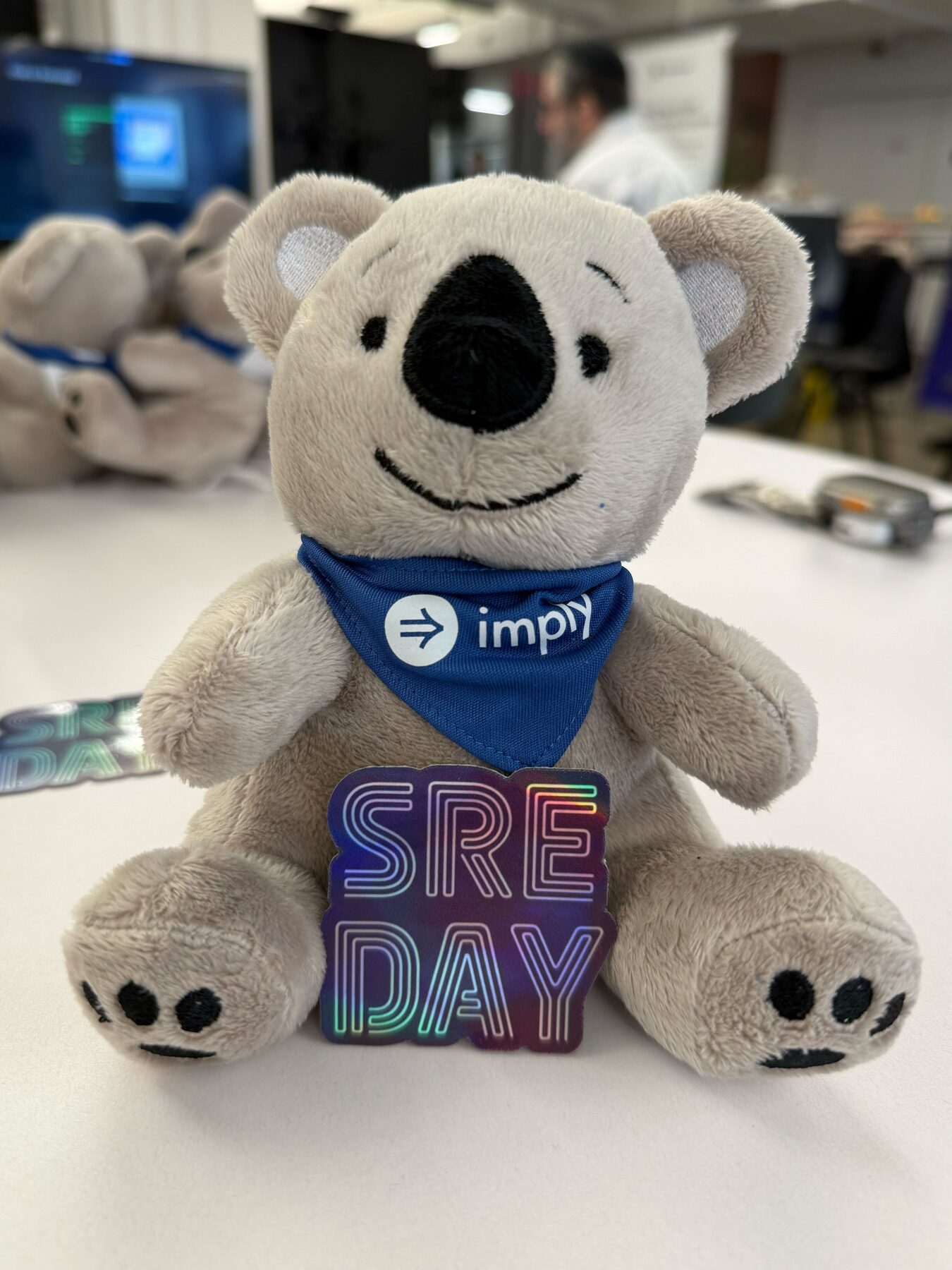 The Imply koala mascot at SRE Day