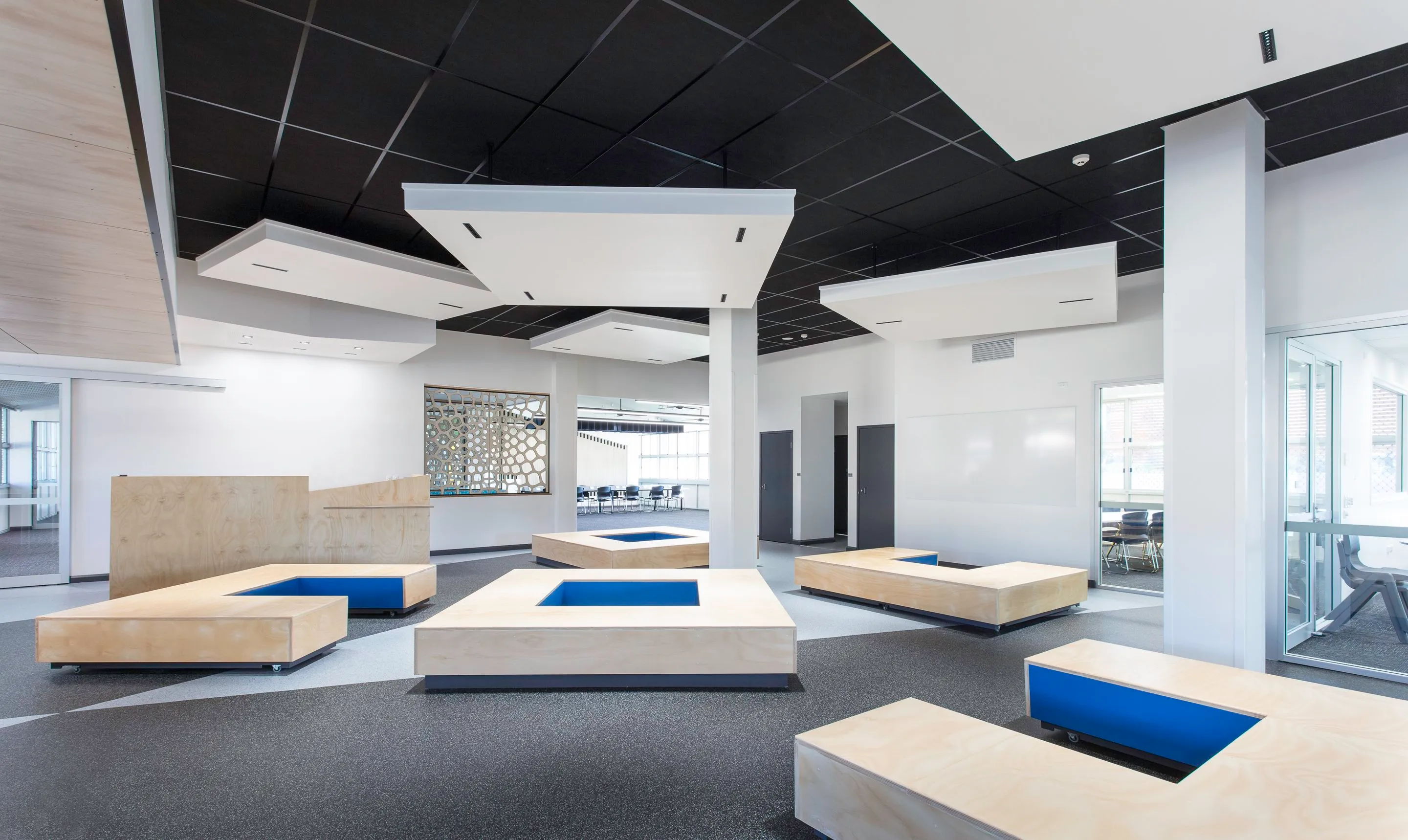 Commercial flooring in the Pacific Pines State High School resource centre