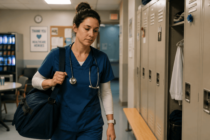 nurse at the end ofshift