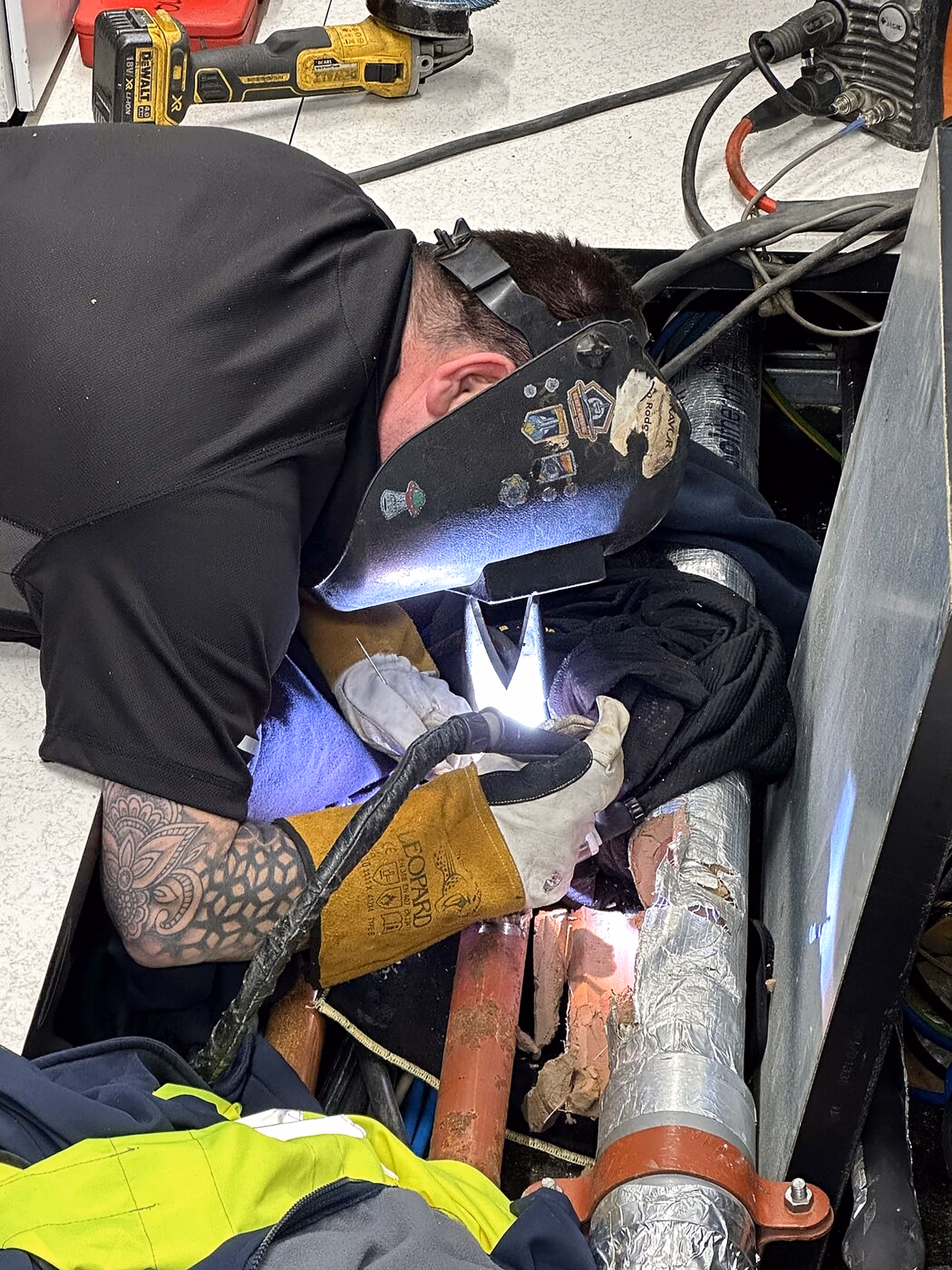 Live chilled-water connection works into the existing system