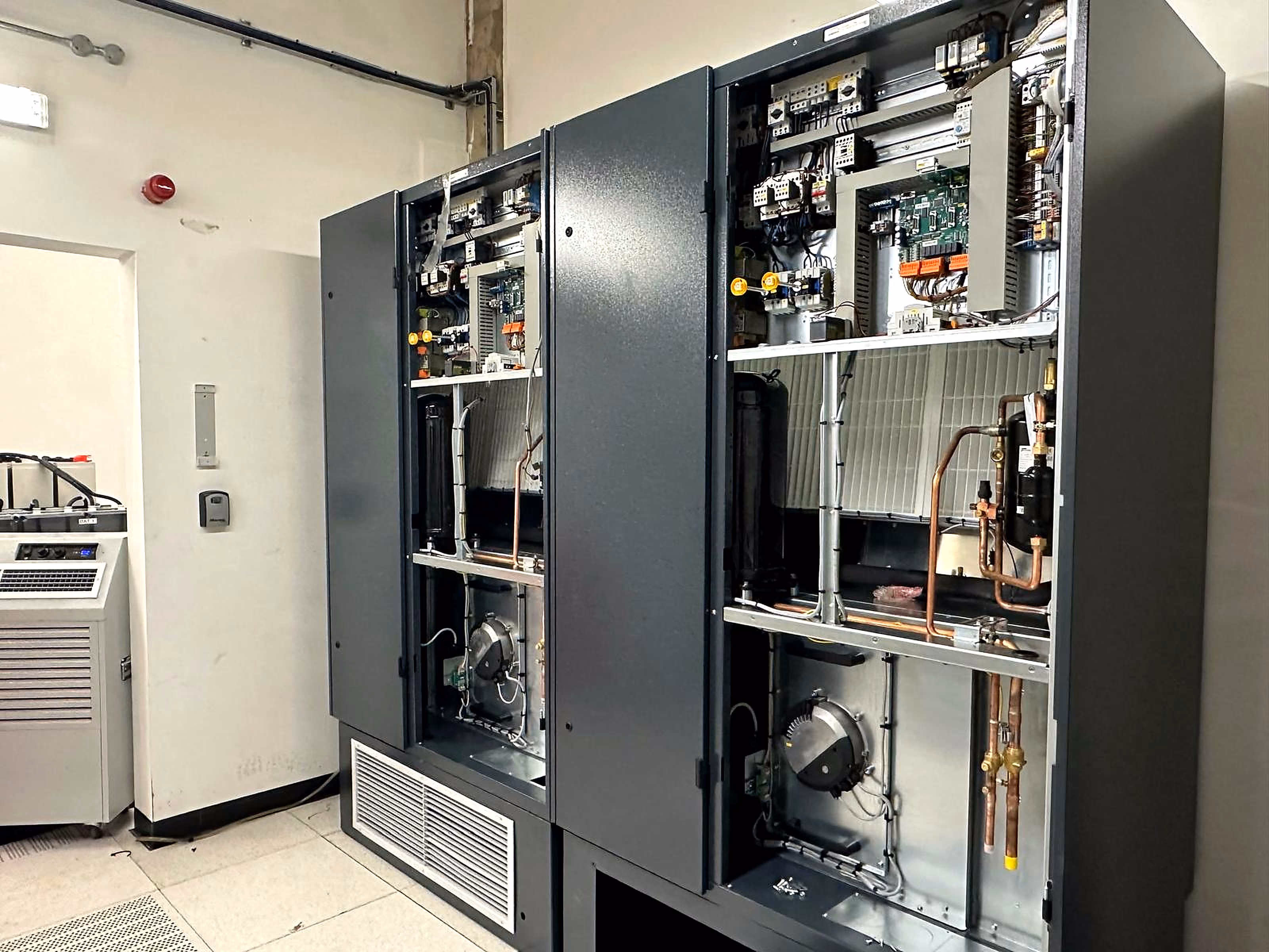 Compressors, pipework and controls within the new cooling plant