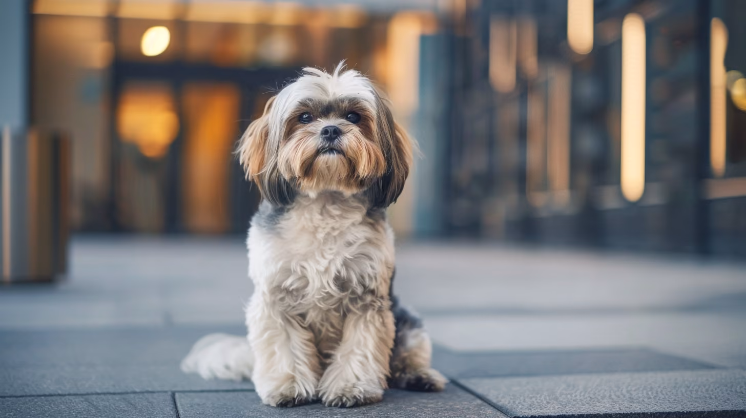 Well-groomed dachshund in the city